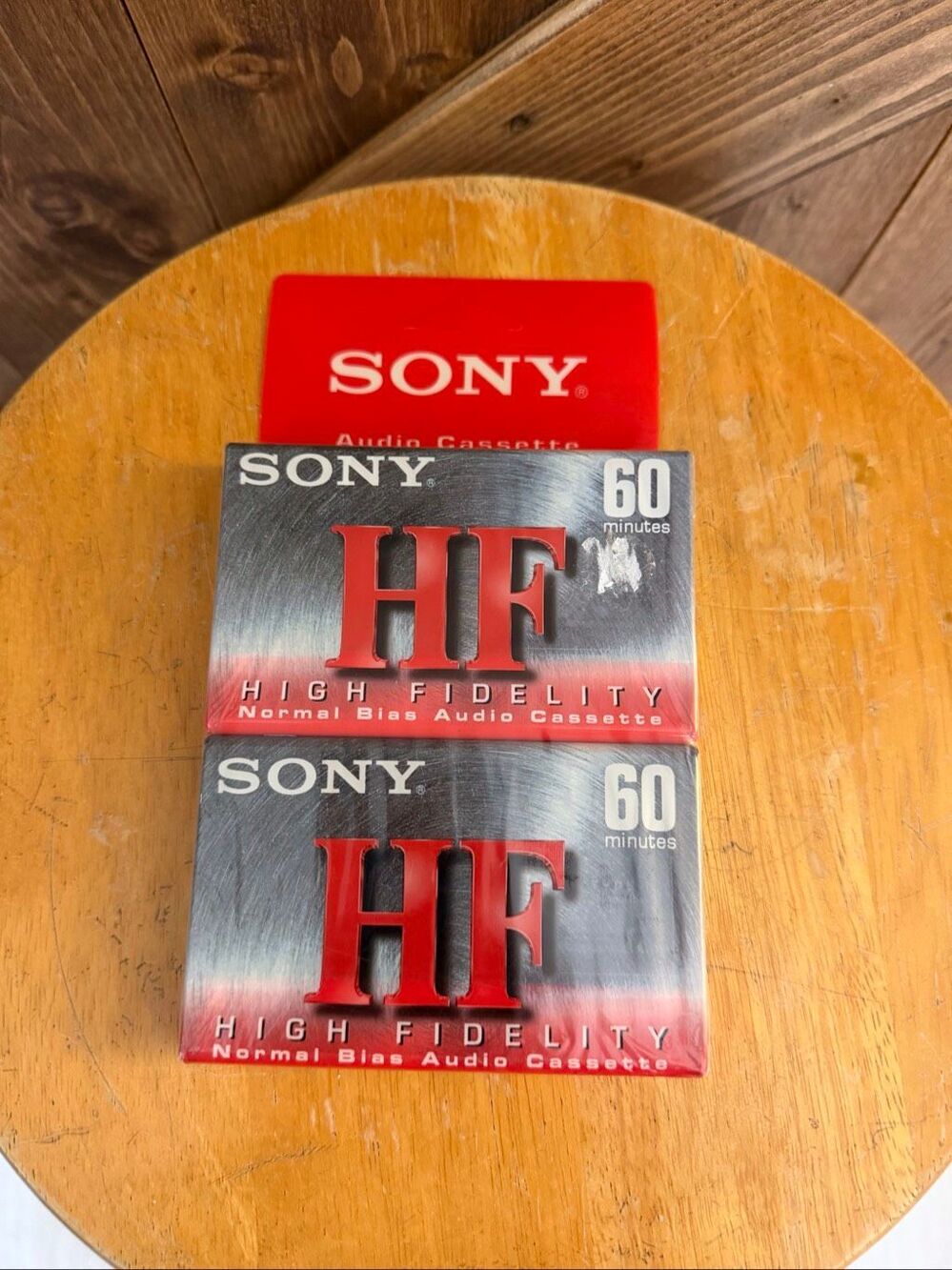 Sony HF 60 High Fidelity Blank Audio Cassette Tapes C-60HFC Sealed Lot of 2 NOS